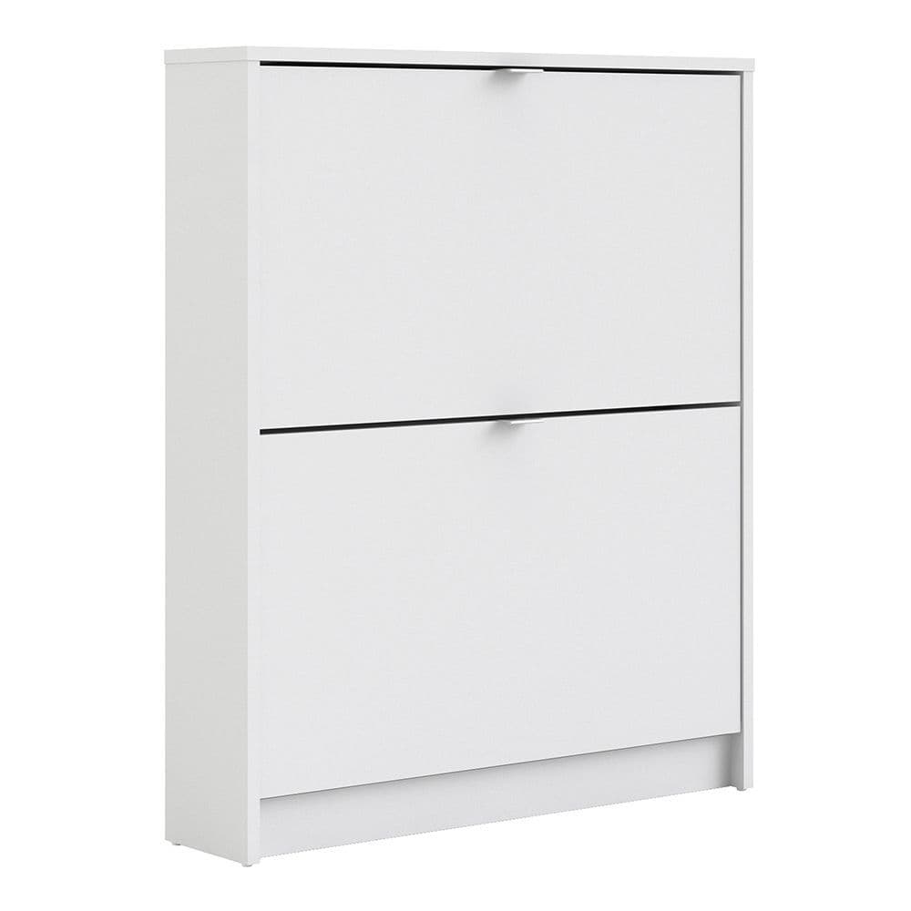 Footwear Shoe cabinet  w. 2 tilting doors and 1 layer in White